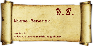 Wiese Benedek névjegykártya