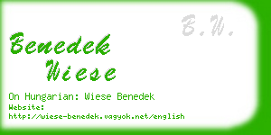 benedek wiese business card